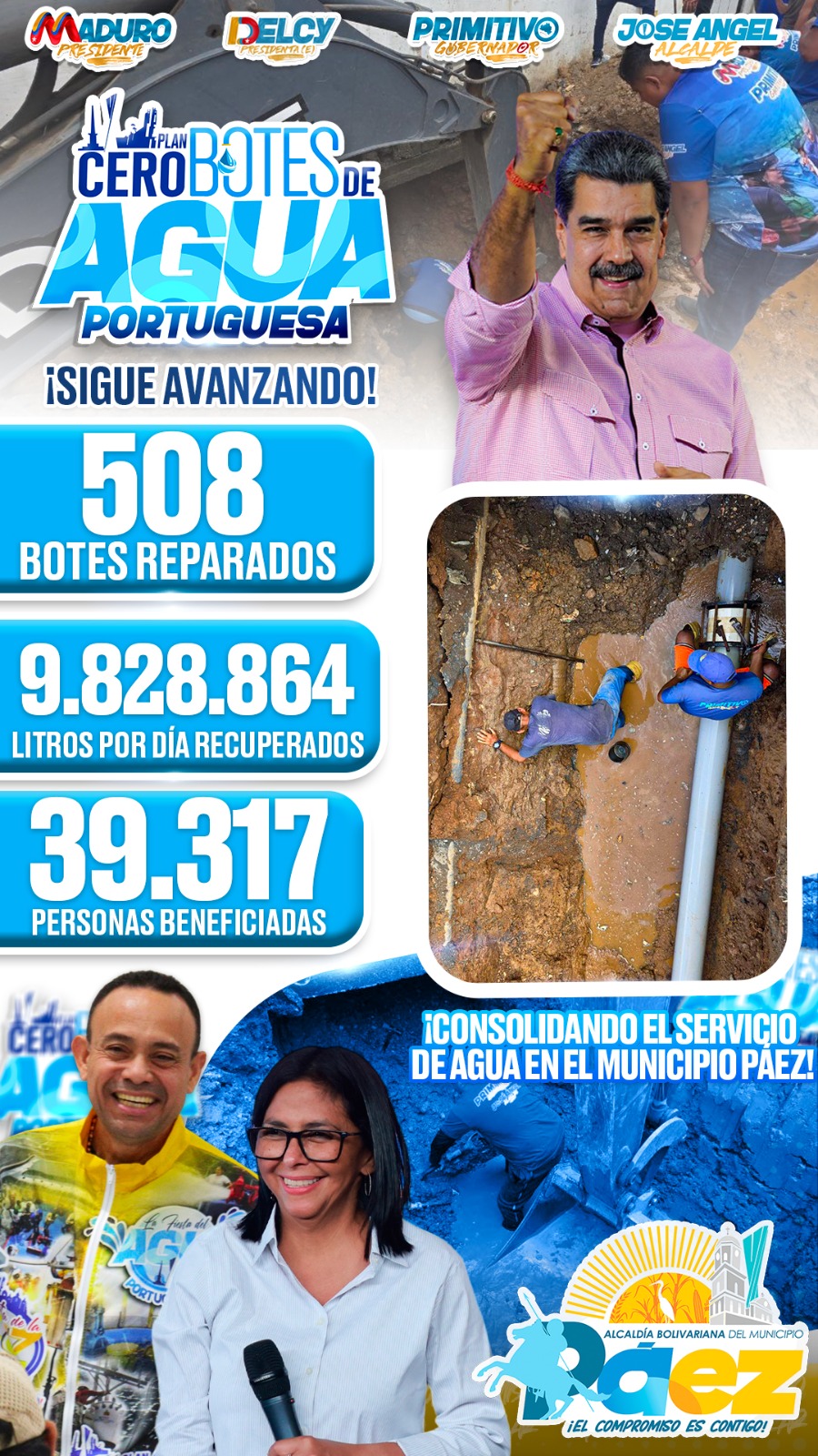 ​📍 ¡Consolidando el servicio de agua en el Municipio Páez!