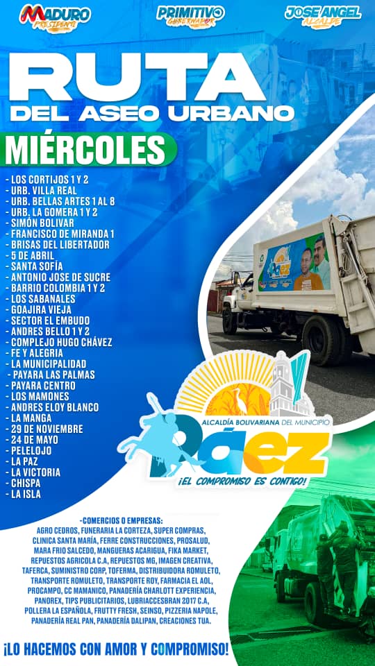 LA RUTA DEL ASEO - MIERCOLES 22/04/2026